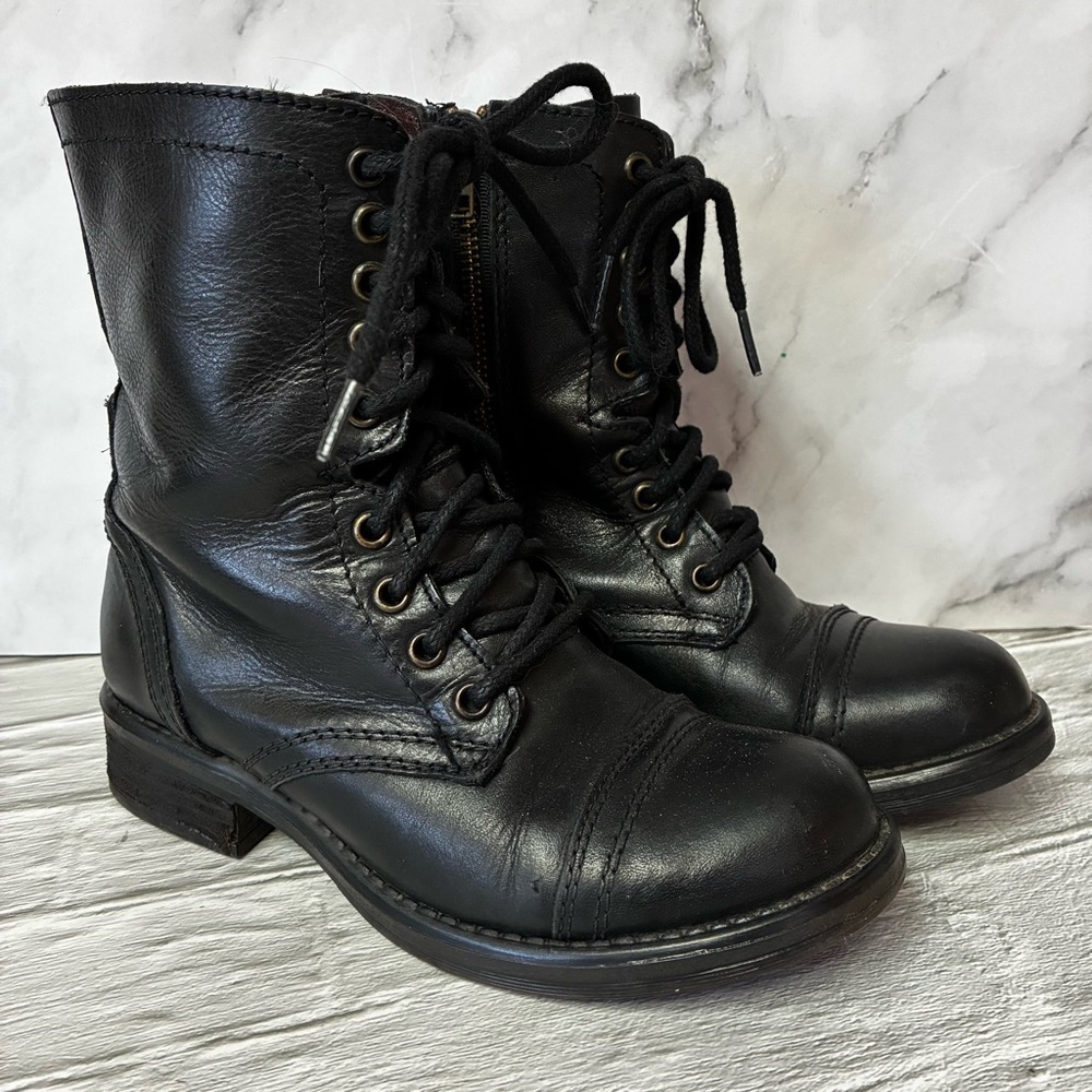 Steve Madden Black Ankle Combat Boots